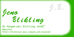 jeno blikling business card